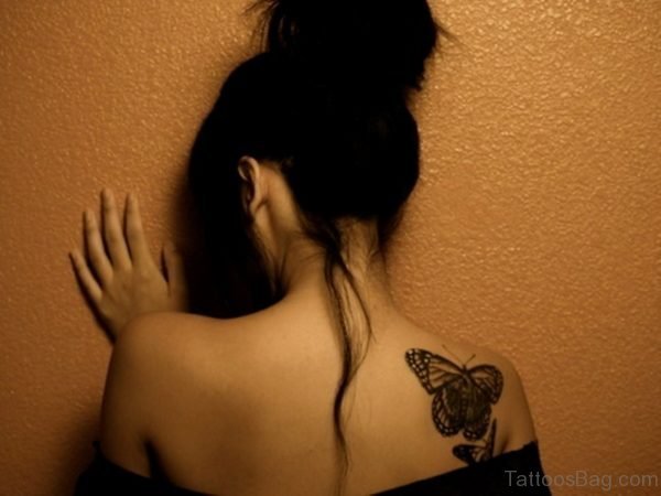 Butterflies Shoulder Blade Tattoo