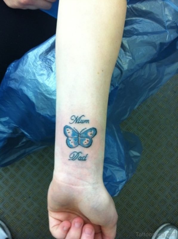 Butterfly And Mon Dad Tattoo