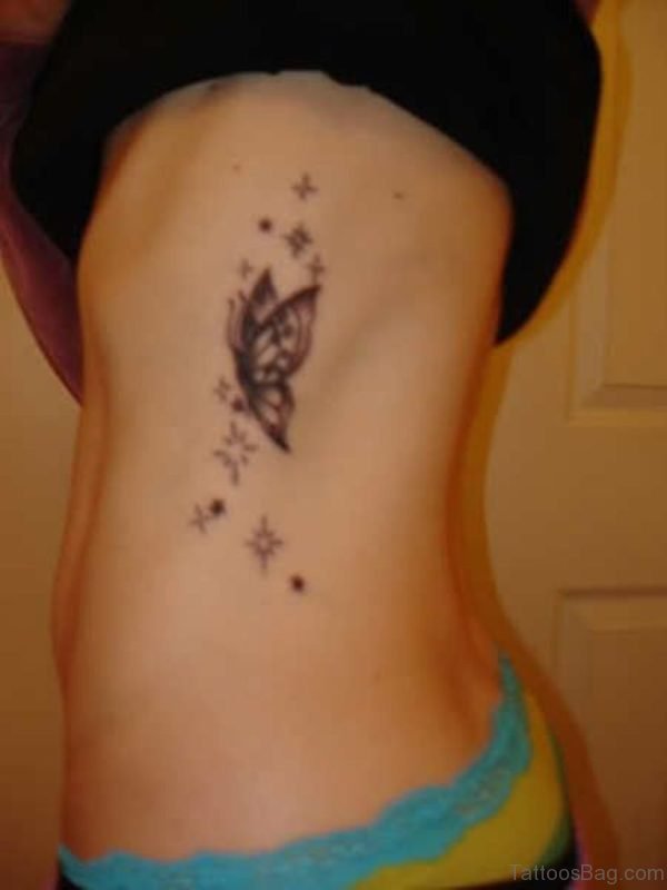 Butterfly And Star Tattoo Design
