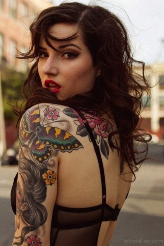 Butterfly Tattoo Design On shoulder