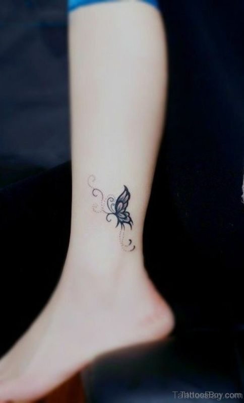 Butterfly Tattoo On Ankle