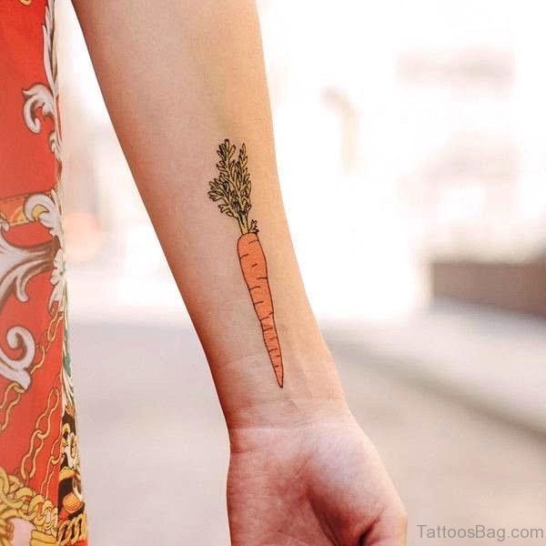 Carrot Wrist Tattoo Design