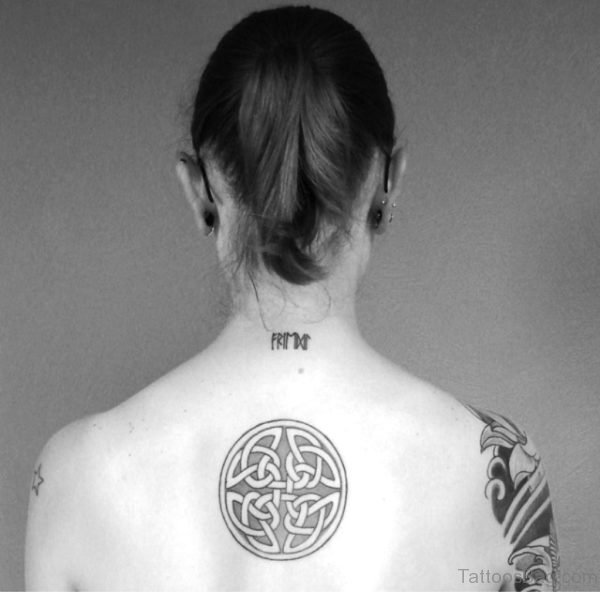 Celtic Aries Tattoo On Upper Back
