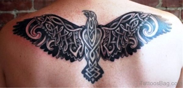 Celtic Bird Tattoo Designs on Back for Men