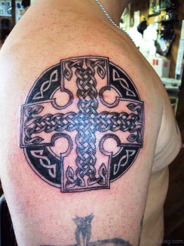 Celtic Cross Shoulder Tattoo Design