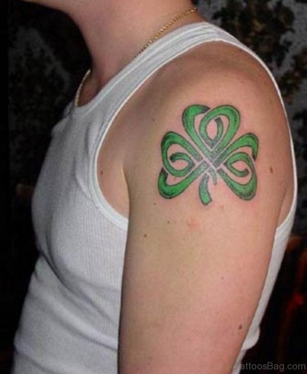 Celtic Shamrock Tattoo On Shoulder For Men