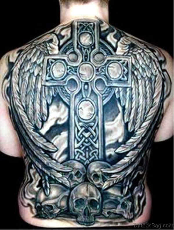 Celtic Tattoo On Full Back