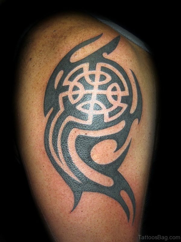 Celtic Tribal Tattoo Design On Shoulder