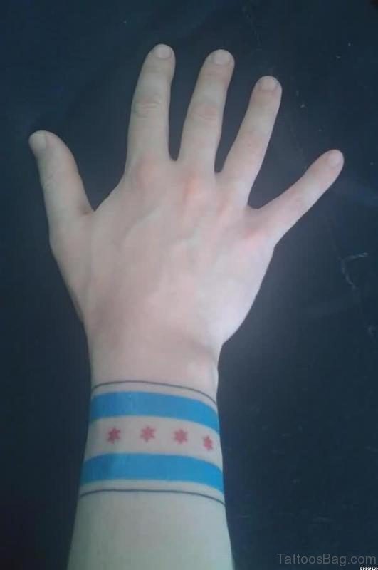 Chicago Flag Tattoo On Wrist