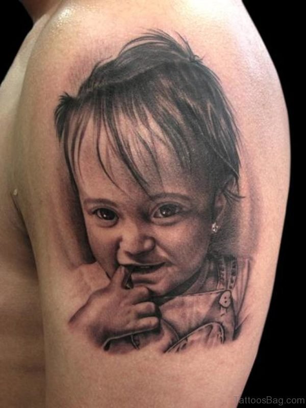 Child Girl Portrait Tattoo 