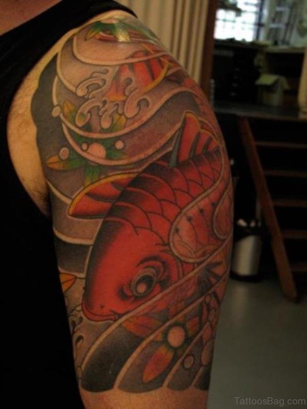 Classic Red Fish Japanese Tattoo