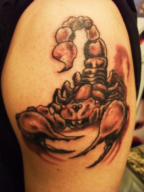 Classic Scorpion Tattoo On Shoulder Image