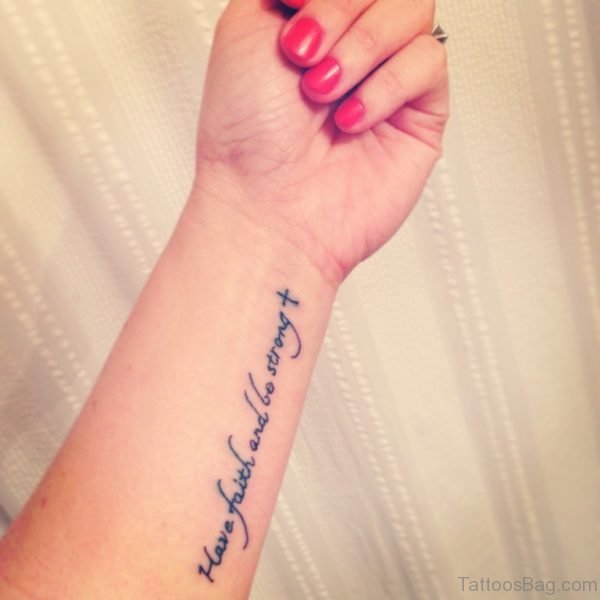 Classic Wording Tattoo On Wrist