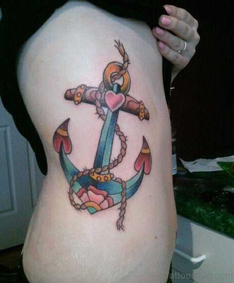 Colored Anchor Tattoo