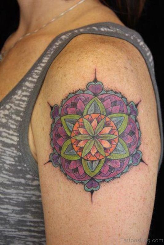 Colored Ink Mandala Tattoo