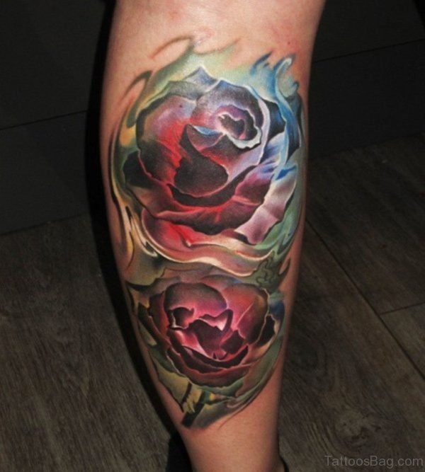 Colored Rose Tattoo