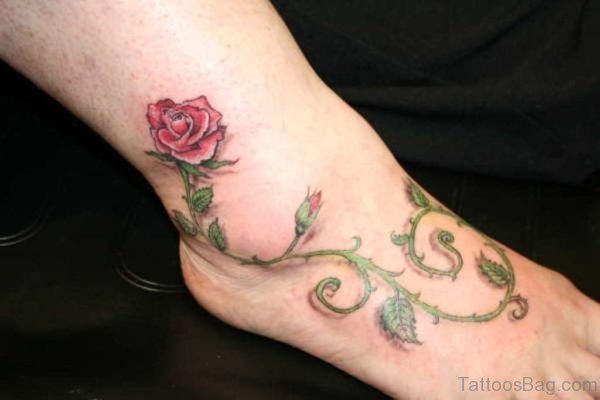 Colored Rose Tattoo
