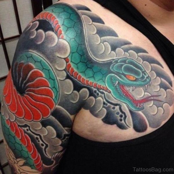 Colored Snake Tattoo 