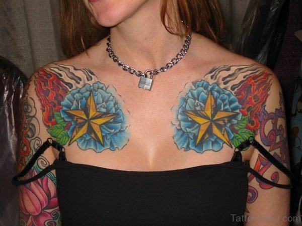 Colored Star Tattoo