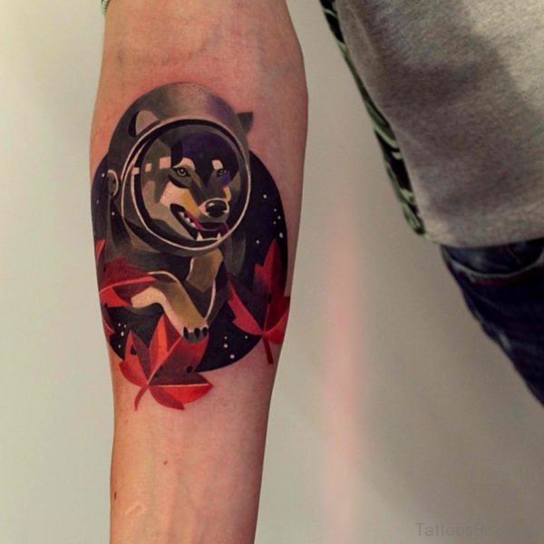 Colored Wolf Tattoo