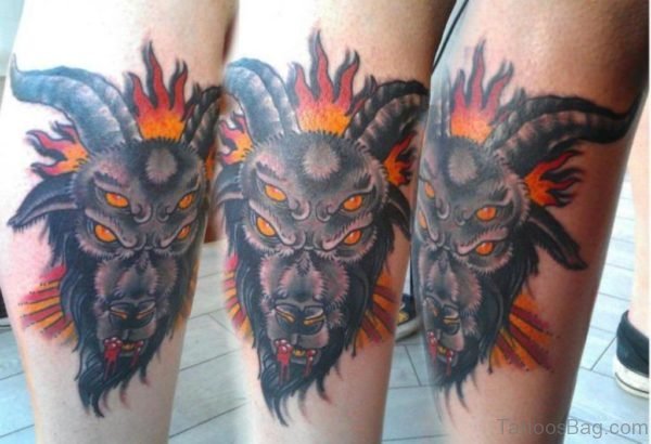 Colored Wolf Tattoo