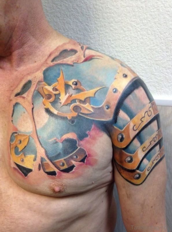 Colorful Armor Tattoo