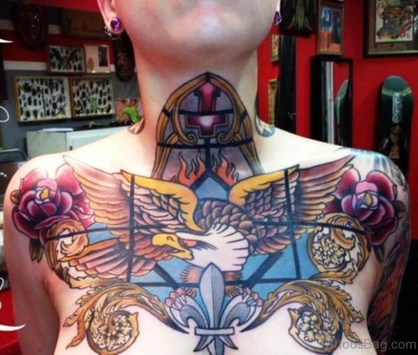 Colorful Large Eagle Tattoo
