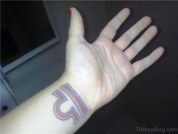 Colorful Libra Tattoo On Wrist