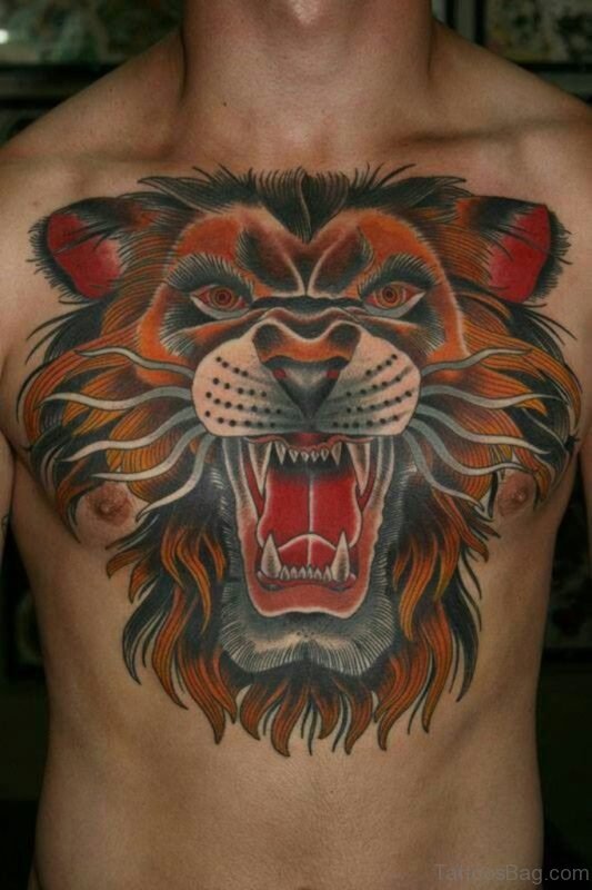 Colorful Lion Tattoo