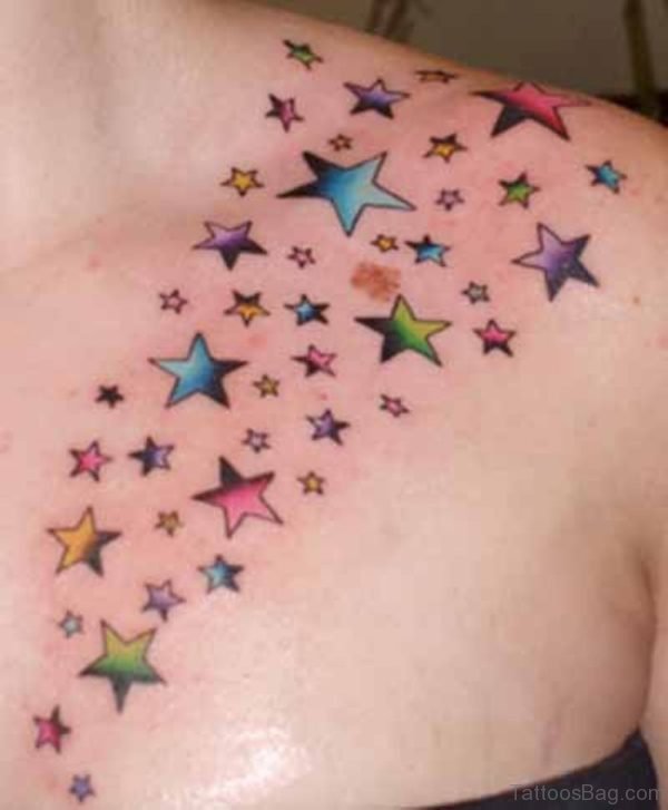 Colorful  Star Tattoo