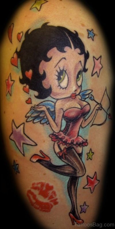Colorful Stars Betty Boop Tattoo