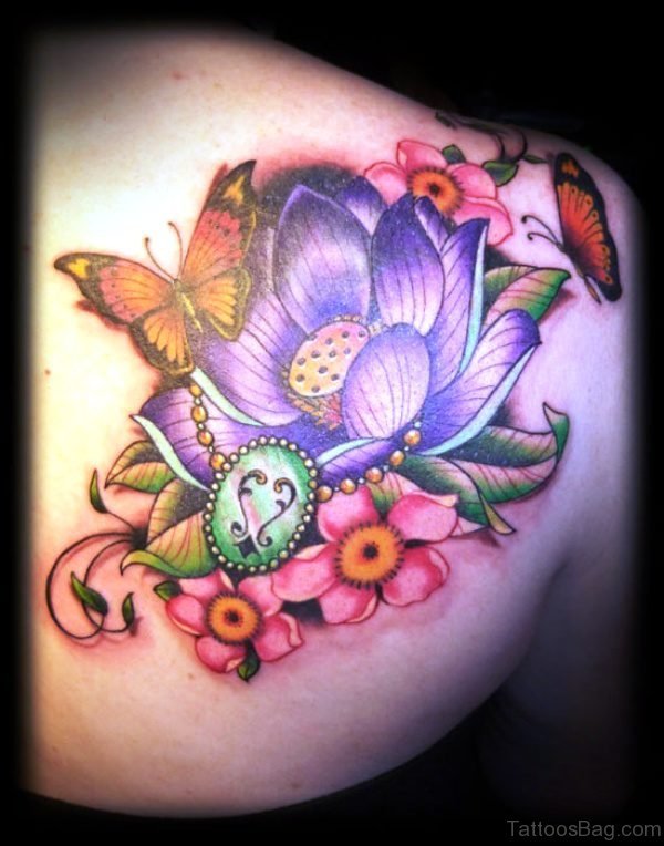 Colorful Three Butterfly Tattoo