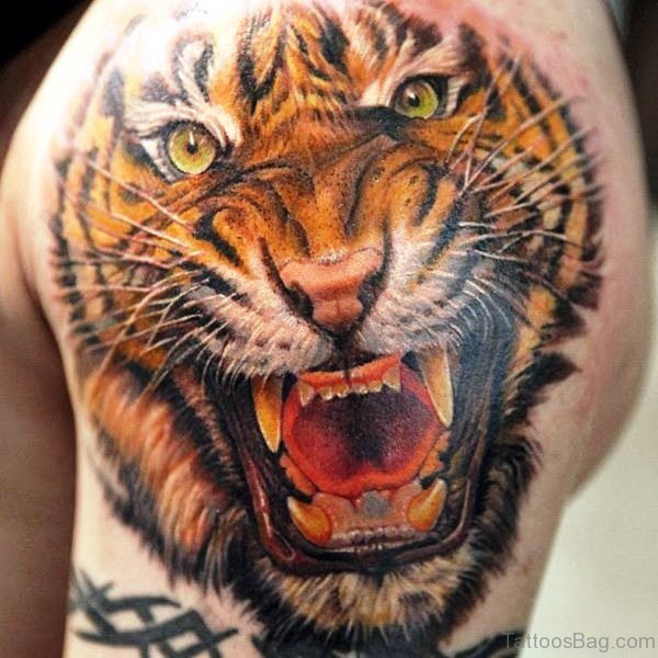 Colorful Tiger Tattoo 