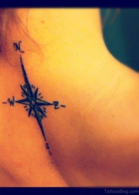 Compass Tattoo On Back Image