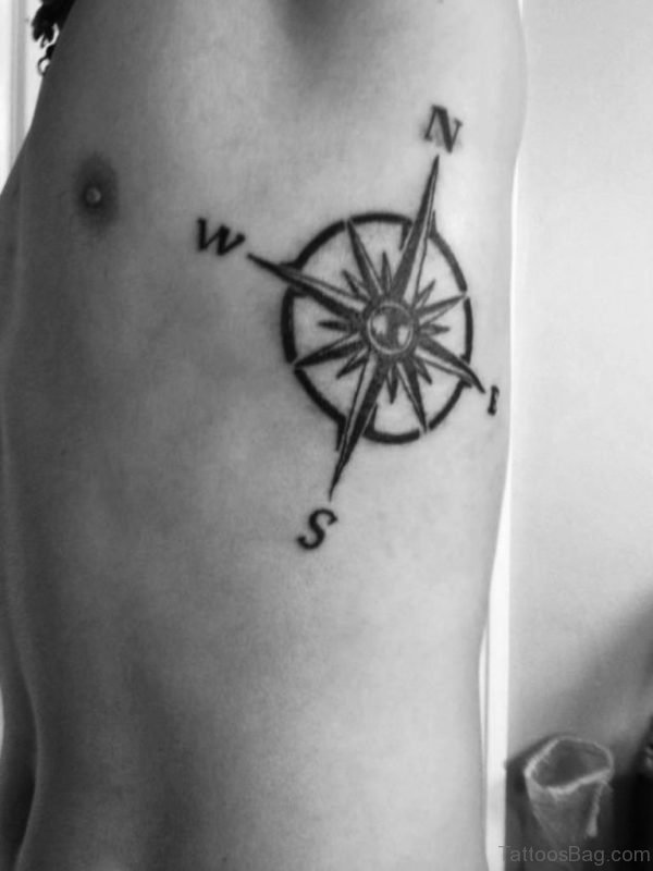 Compass Tattoo On Rib