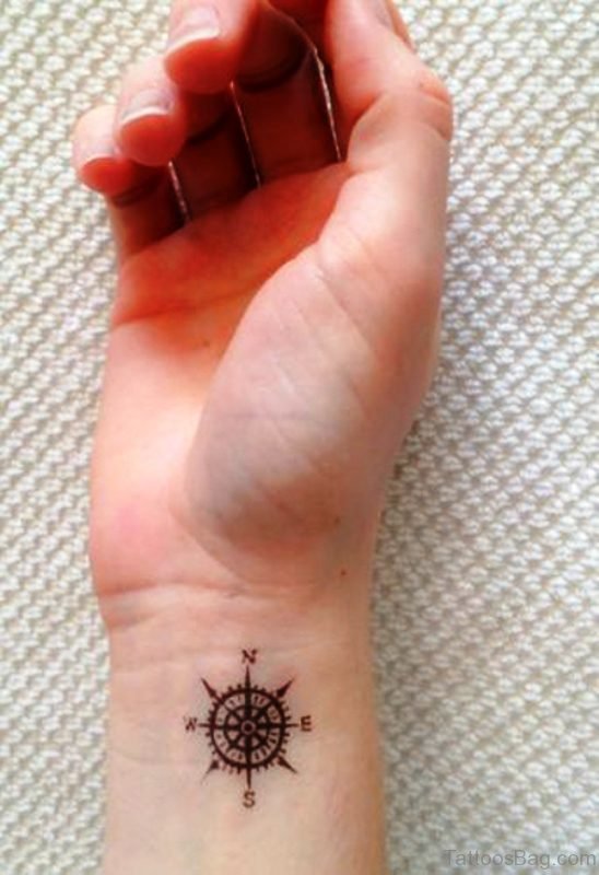 Compass Tattoo On Wrist