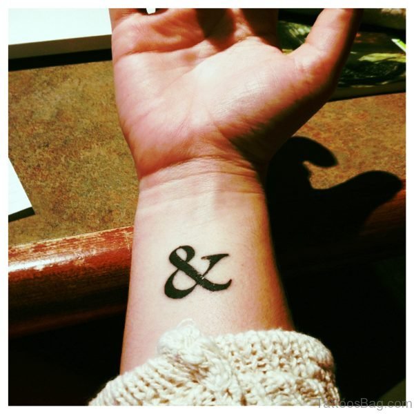 Cool Ampersand Tattoo On Wrist