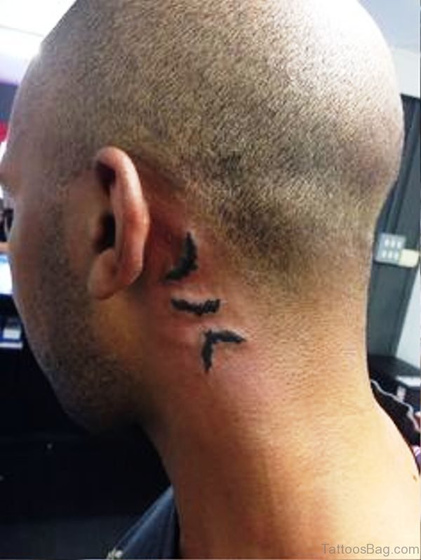Cool Bats Tattoo Behind Ears