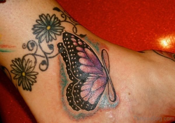 Cool Butterfly Tattoo On Ankle