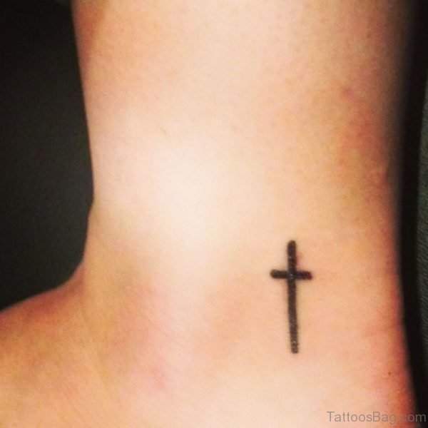 Cool Cross Tattoo On Ankle