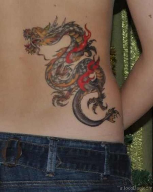 Cool Dragon Tattoo On Rib