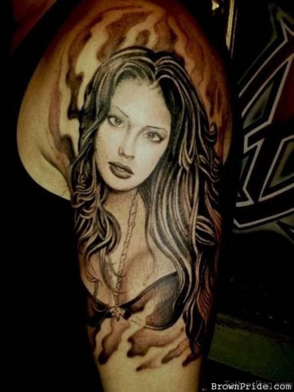 Cool Girl Portrait Tattoo