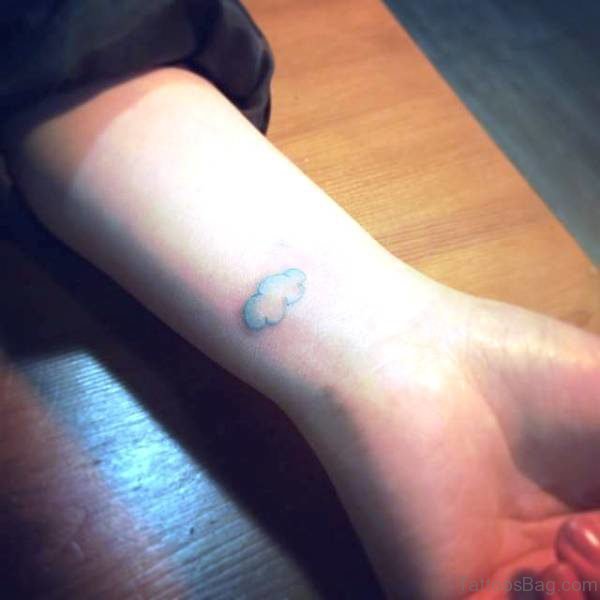 Cool Little Cloud Tattoo On Wrist 