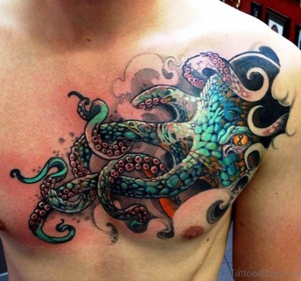 Cool Octopus Tattoo On Shoulder
