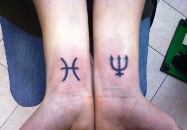 Cool Pisces Wrist Tattoo