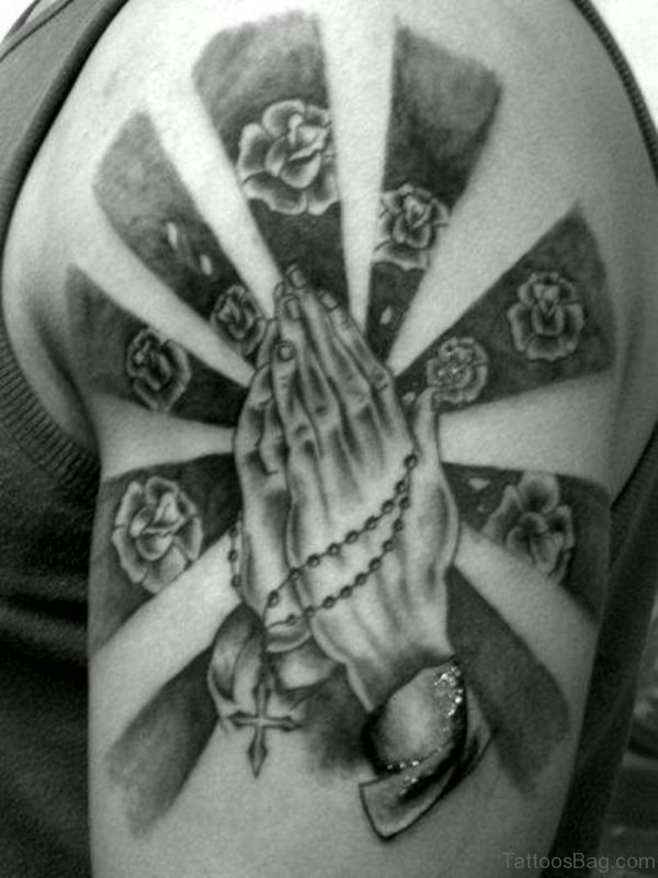 Cool Praying Hands Tattoo 