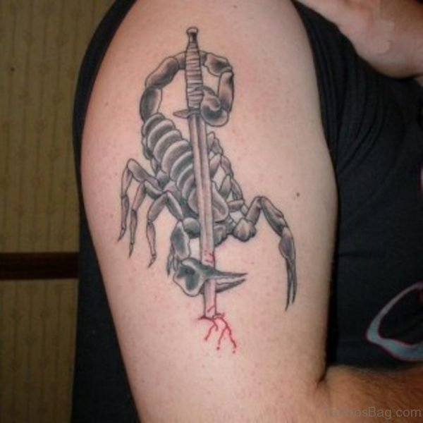 Cool Scorpion Tattoo On Shoulder