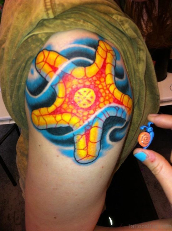Cool Starfish Tattoo On Shoulder
