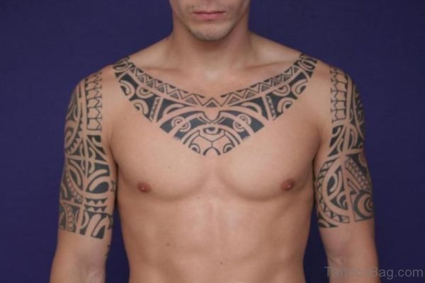 Cool Tribal Tattoo On Neck