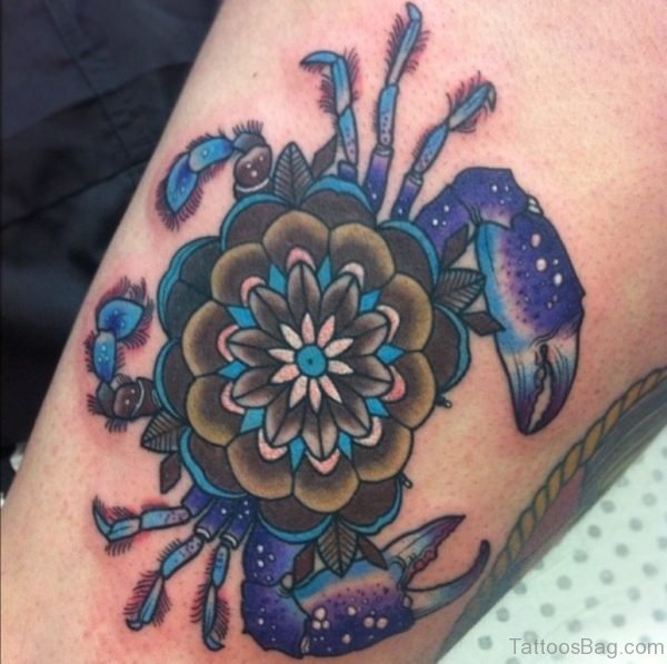 Crab And Mandala Tattoo